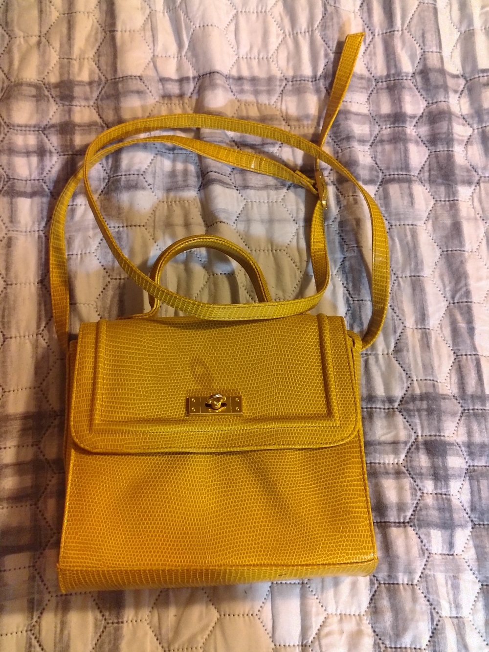 Chaus Yellow Textured Top-Handle Crossbody Bag